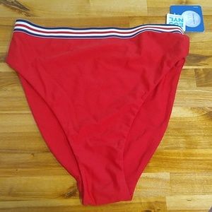 New! Red VDM The Label Izzy High Rise Bikini Bottoms